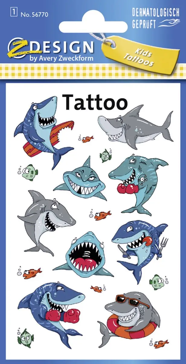 Avery Tattoo Etiket Z-design Kids - 1 Vel - Wit