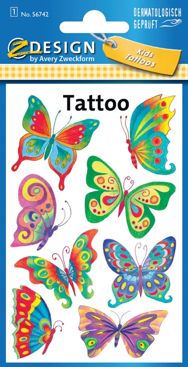 Avery Tattoo Etiket Z-design Kids - 1 Vel - Wit