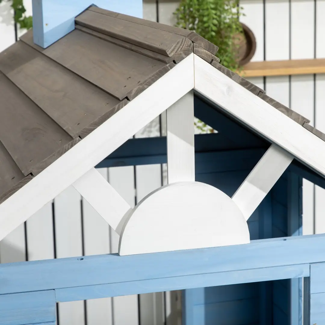 ECTEATOY Houten Speelhuisje Buiten Blauw 151x112x142cm