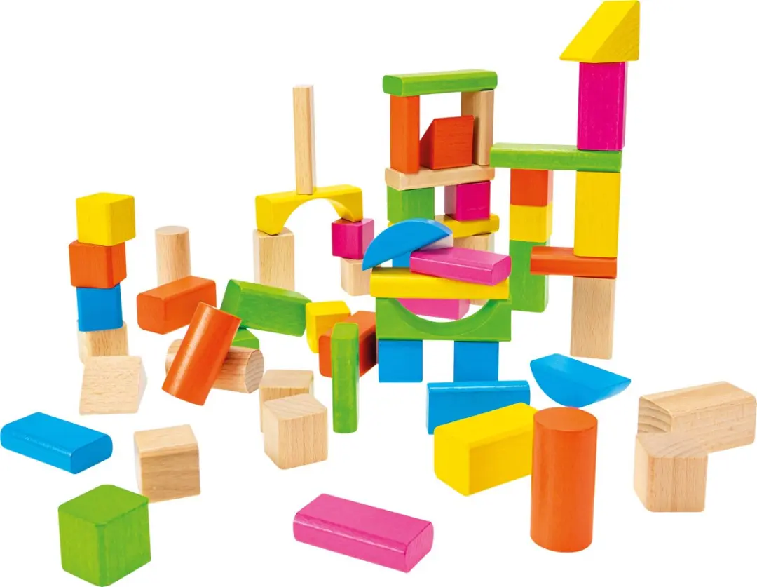 Heros Houten Bouwblokken Naturel & Gekleurd 60 Stuks - FSC - Vanaf 1 Jaar - afbeelding 6 van 6