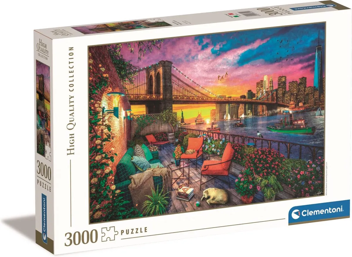 Clementoni Manhattan Balkon Zonsondergang Puzzel 3000 Stuks