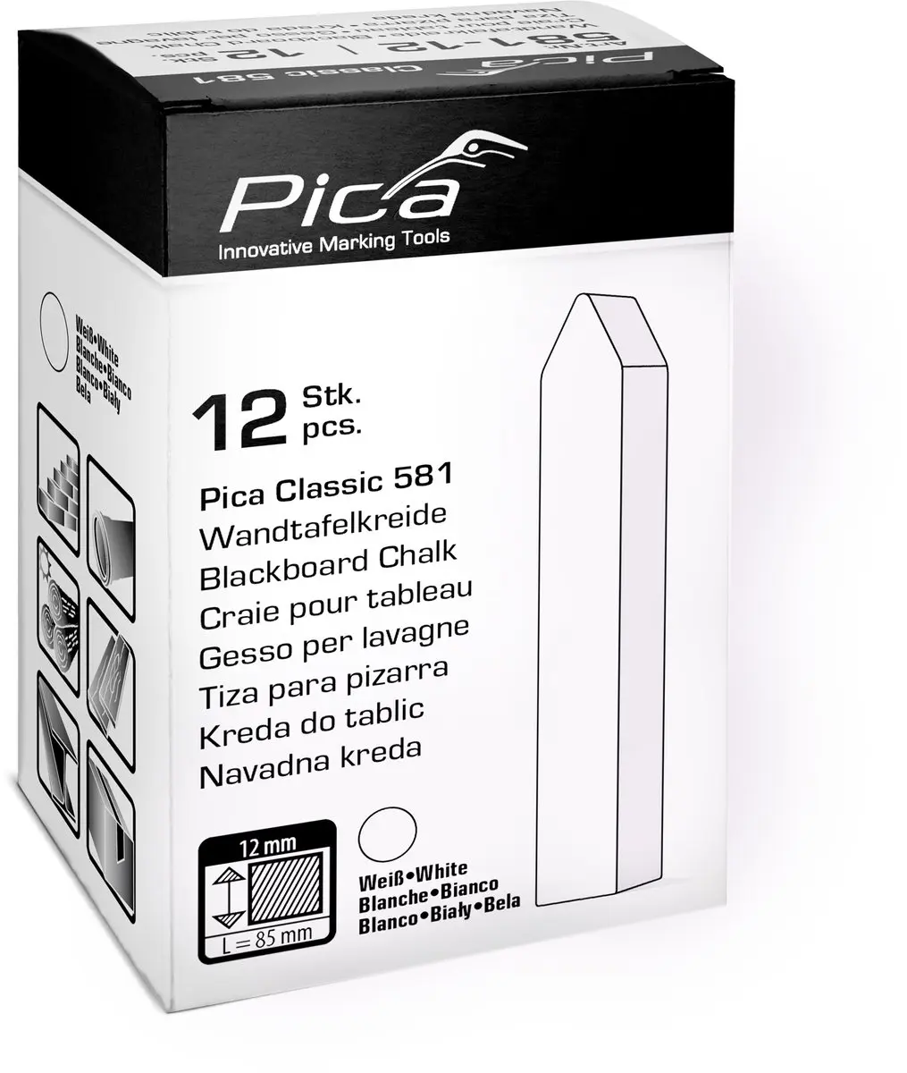 Pica Bordkrijt 581 Wit - 12 Stuks