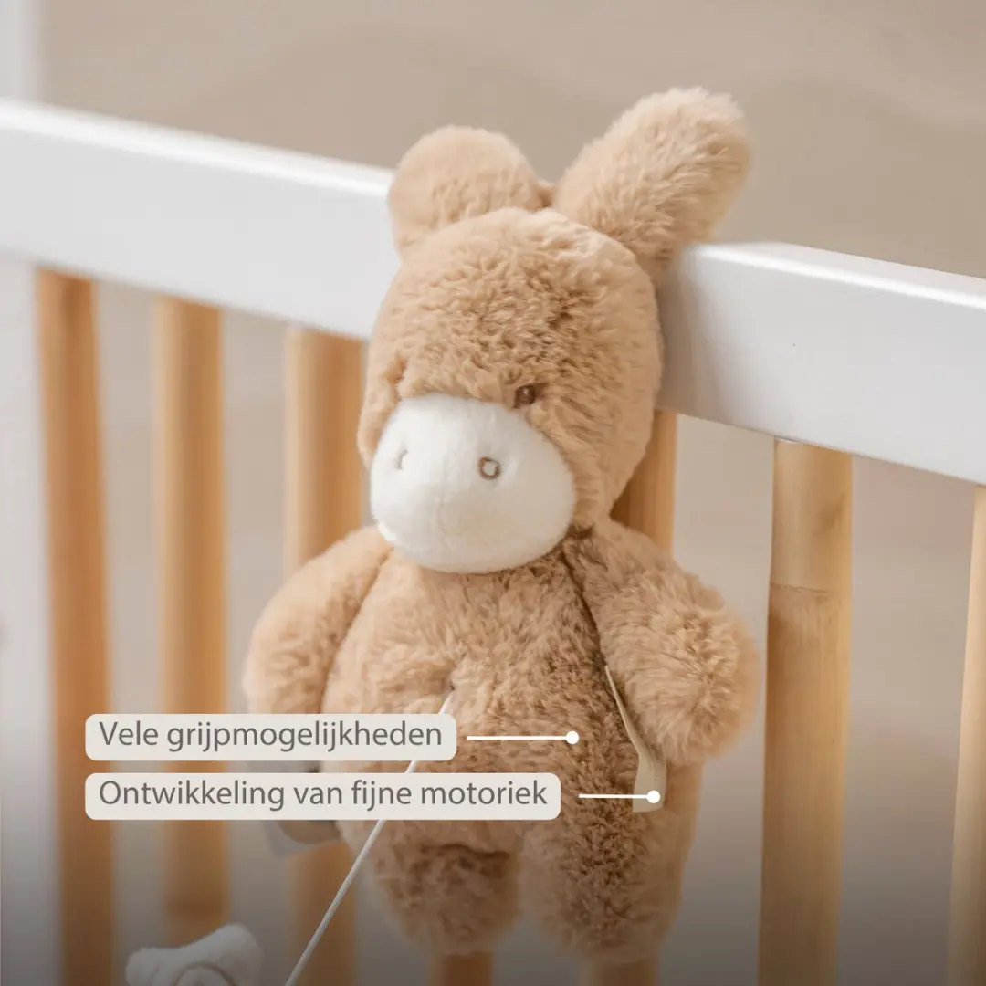 Nattou LouLou Muziekknuffel Ezel - 20cm - Licht Karamel