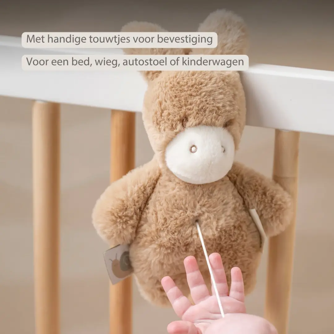 Nattou LouLou Muziekknuffel Ezel - 20cm - Licht Karamel
