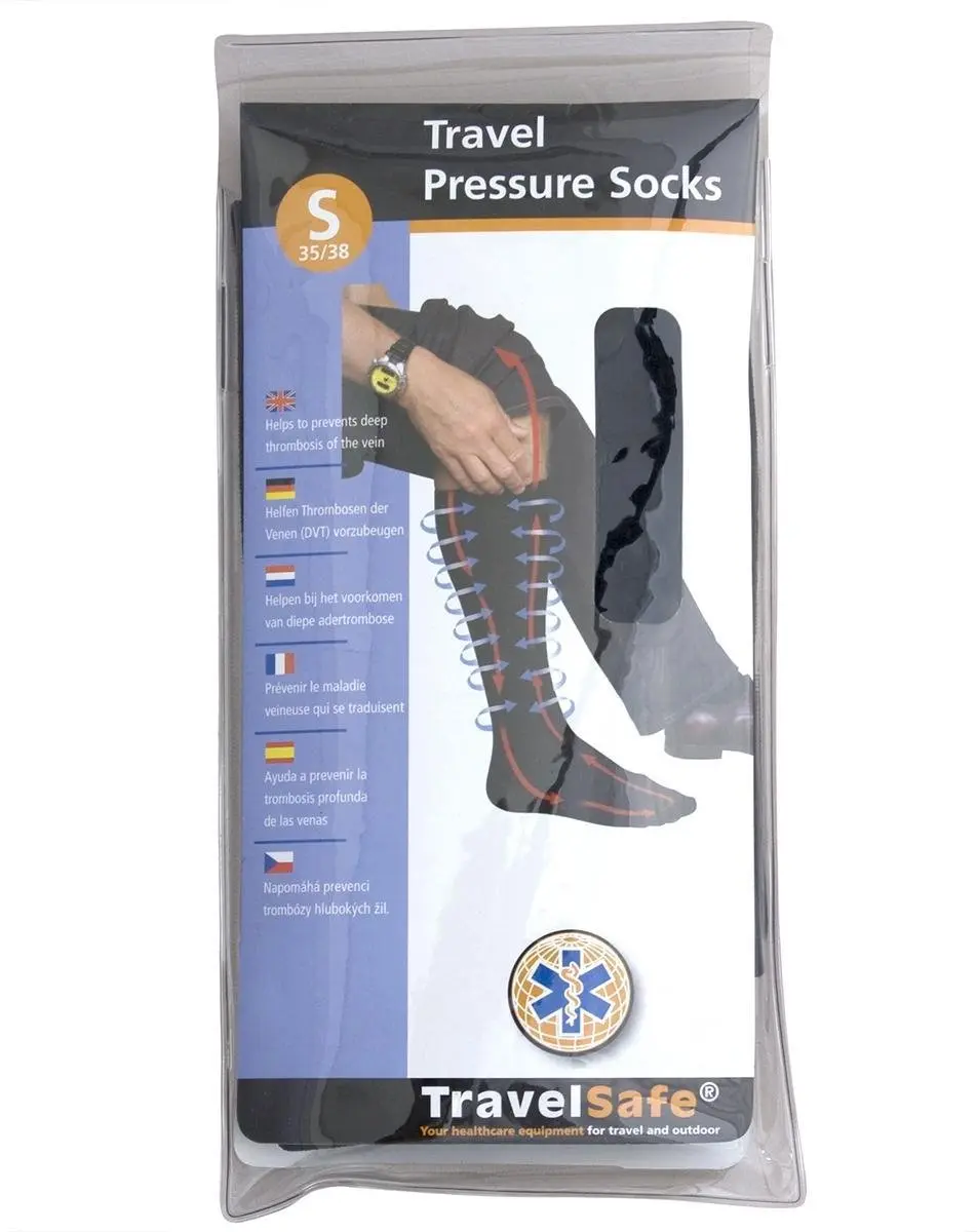TravelSafe Travel Pressure Soks Steunkousen 35-38 - Zwart