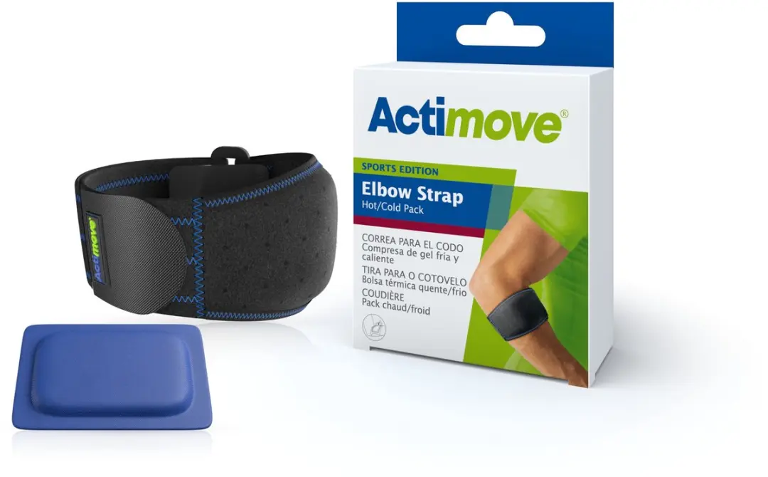 Actimove Tenniselleboogband met Gelcompressie - One Size - Zwart