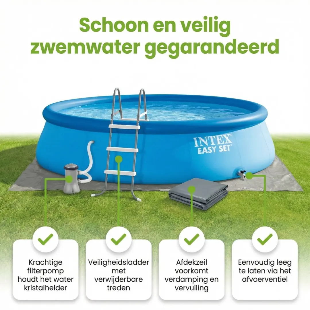 Intex Easy Set Zwembad 457x107cm - 8-delig - Blauw