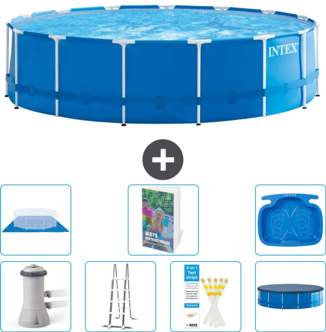 Intex 28242GN-Blauw Rond Frame Zwembad 457x122cm