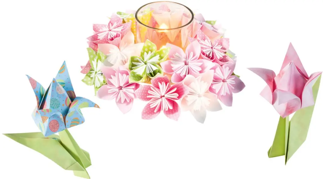 Folia Vouwbladen-set Bloemen Pastel