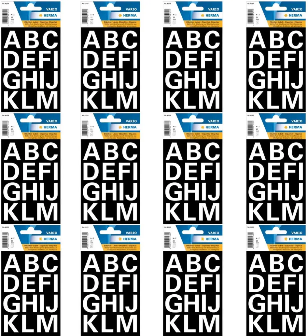 Herma Alfabet Stickers A-Z Mat Wit 25mm