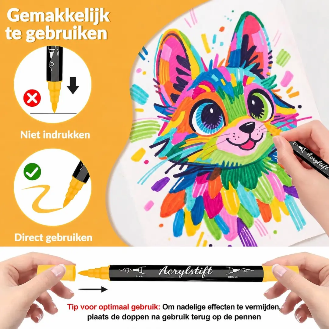 ECTEATOY Acrylverfmarkers 168 Stuks - Multi