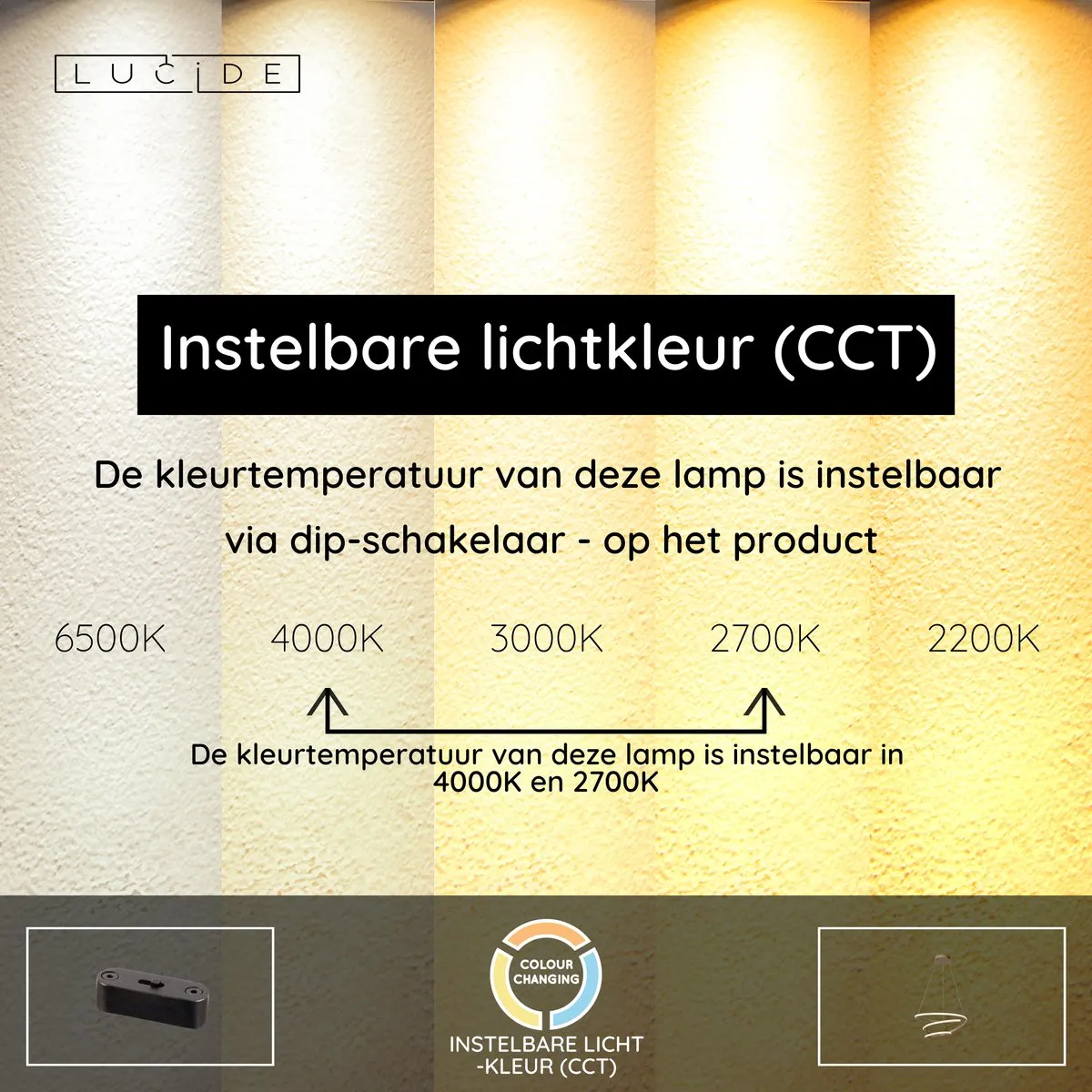 Lucide Espiral Hanglamp LED Dimbaar CCT 40W - Taupe
