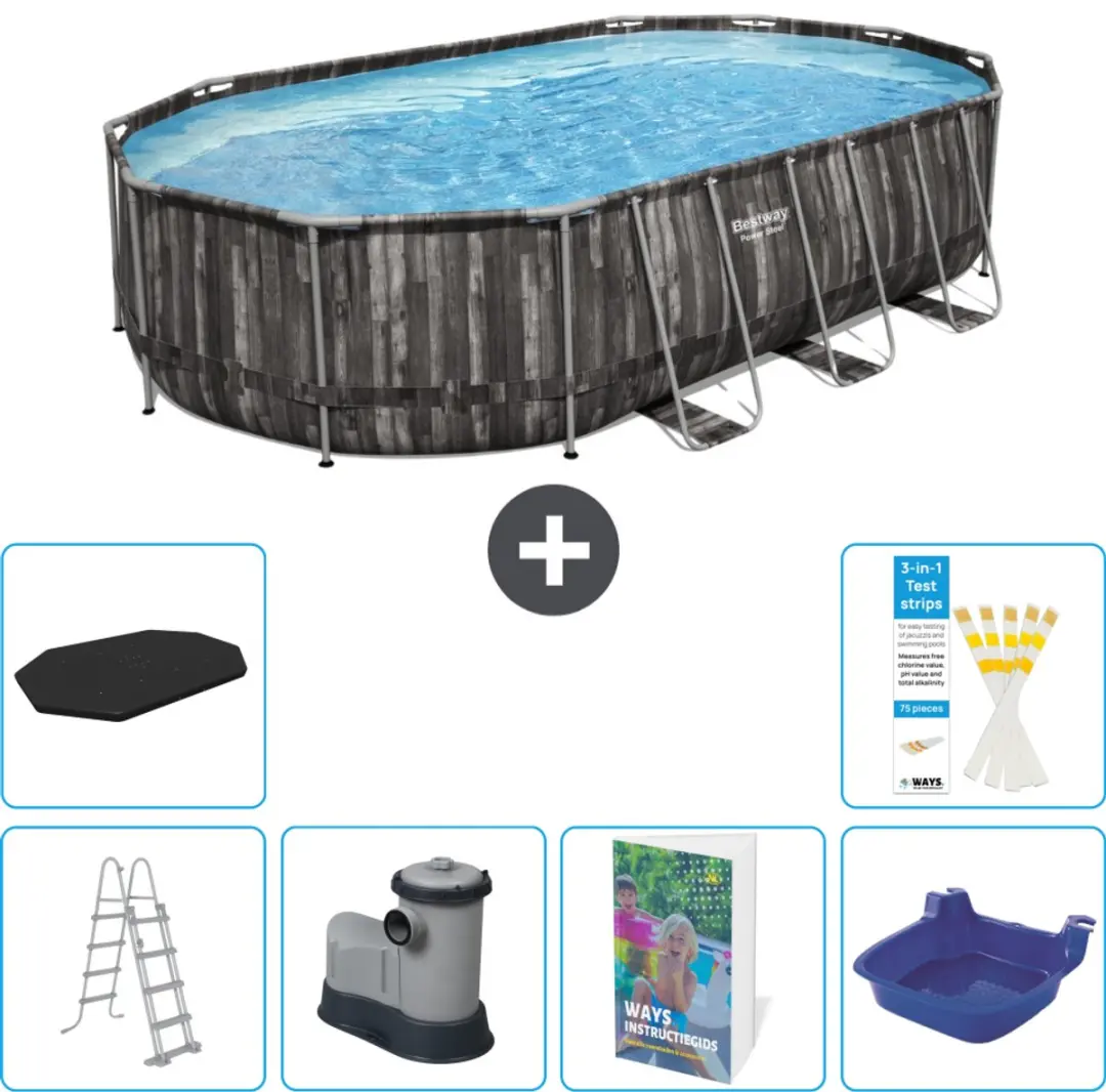 Bestway Ovaal Power Steel Zwembad 610x366x122cm