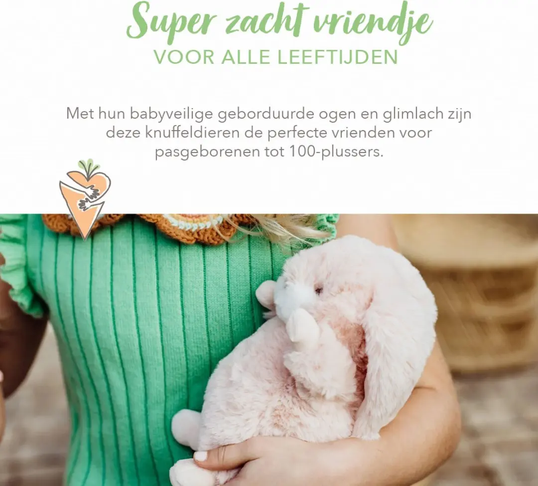 Bunnies By The Bay Nibble Konijn Geborduurd Roze