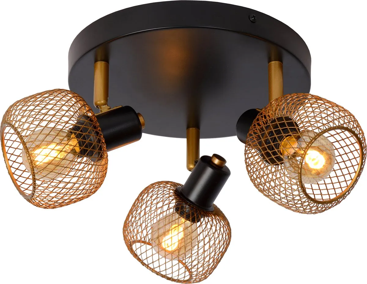 Lucide MAREN Plafondspot Ø37cm - 3xE14 Mat Goud/Messing