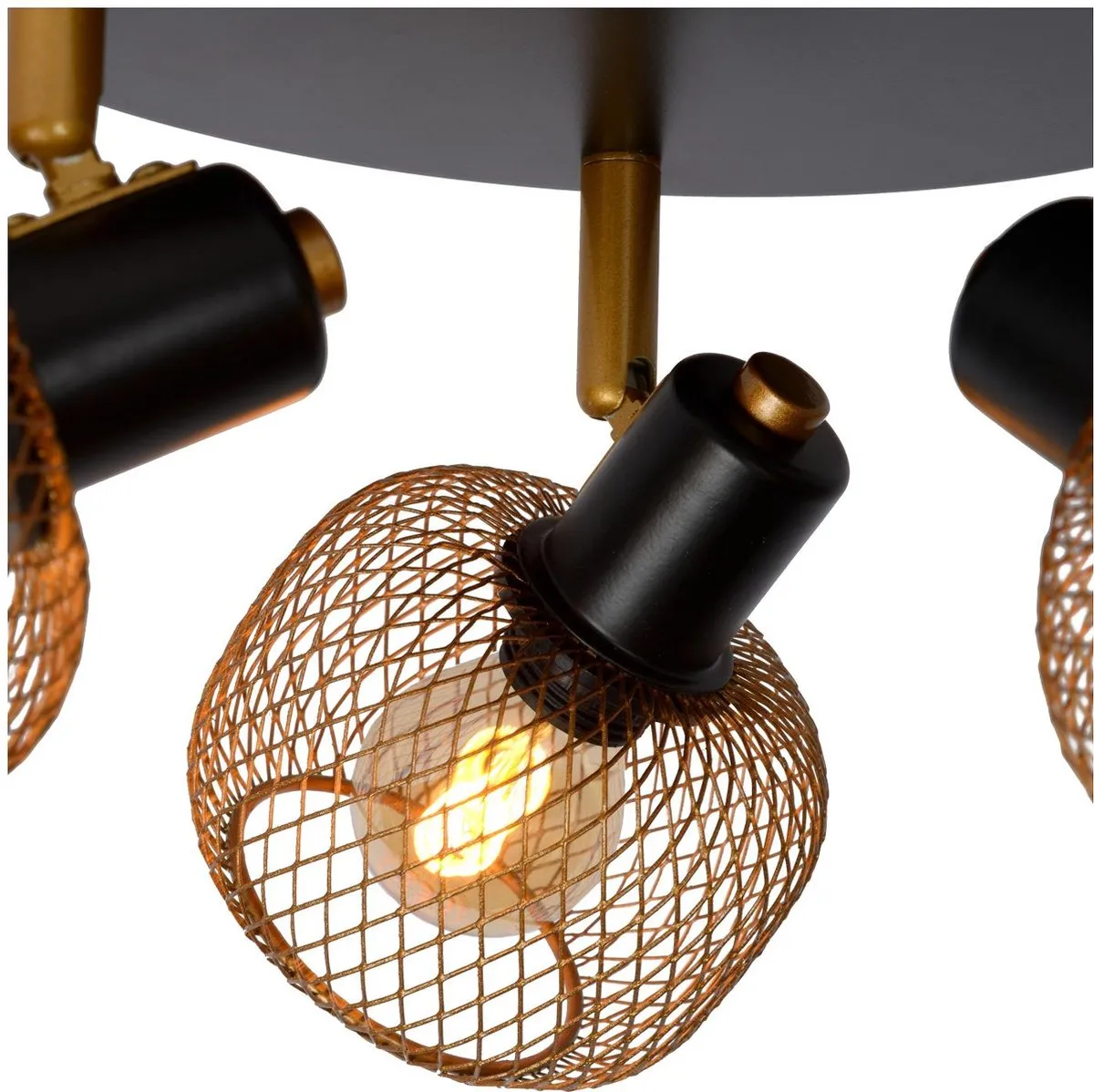 Lucide MAREN Plafondspot Ø37cm - 3xE14 Mat Goud/Messing
