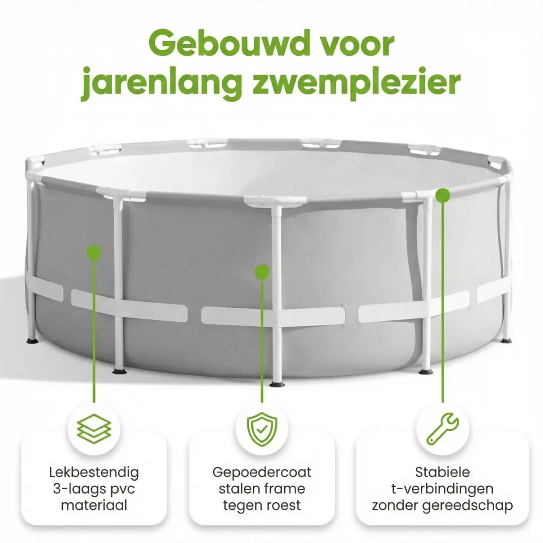 Intex Prism Frame Zwembad 549cm - 24.311L - Grijs - 8-delig