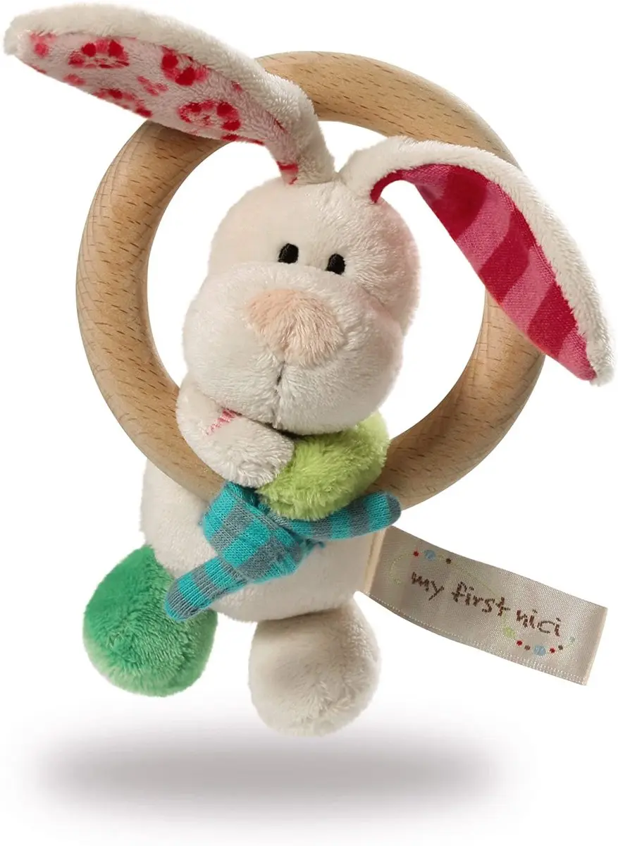 Nici Bijtring Rabbit Tilli Hout/Pluche Wit