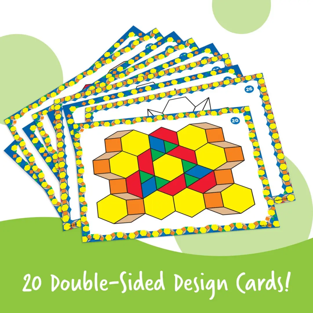 Learning Resources Pattern Blocks Ontwerpkaarten LER6133 - 20 Stuks