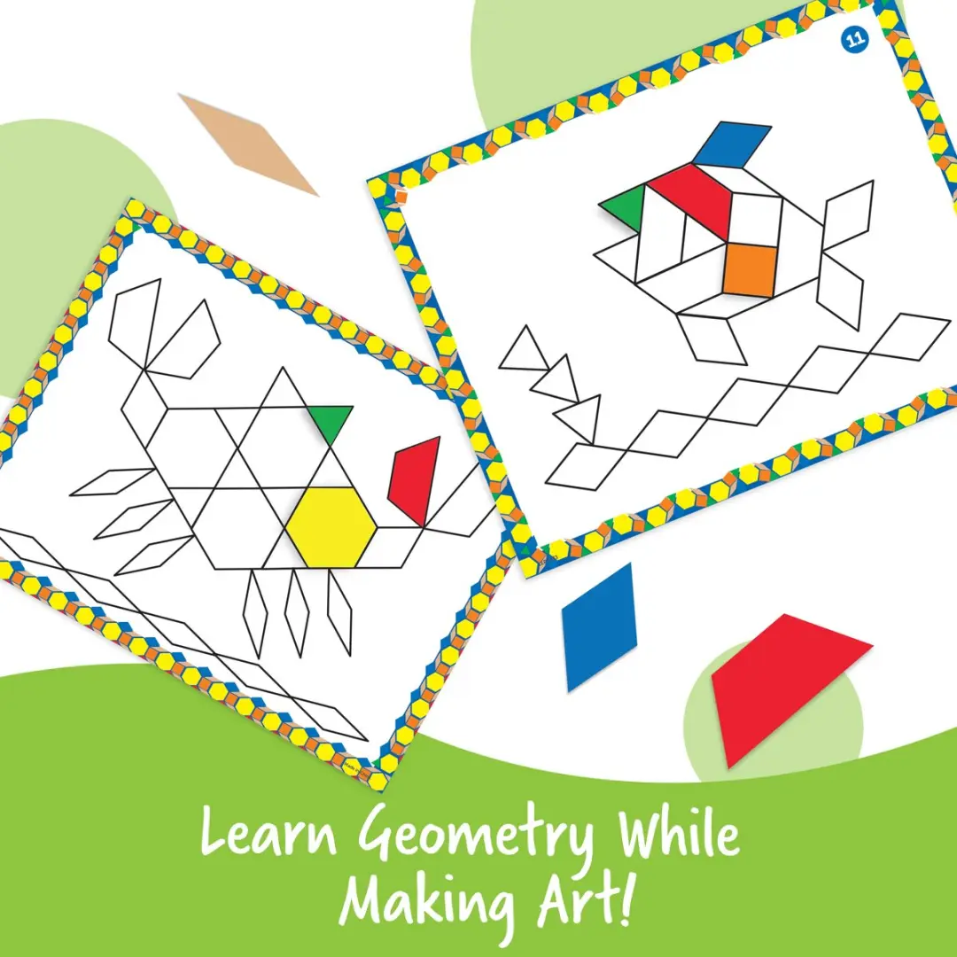 Learning Resources Pattern Blocks Ontwerpkaarten LER6133 - 20 Stuks