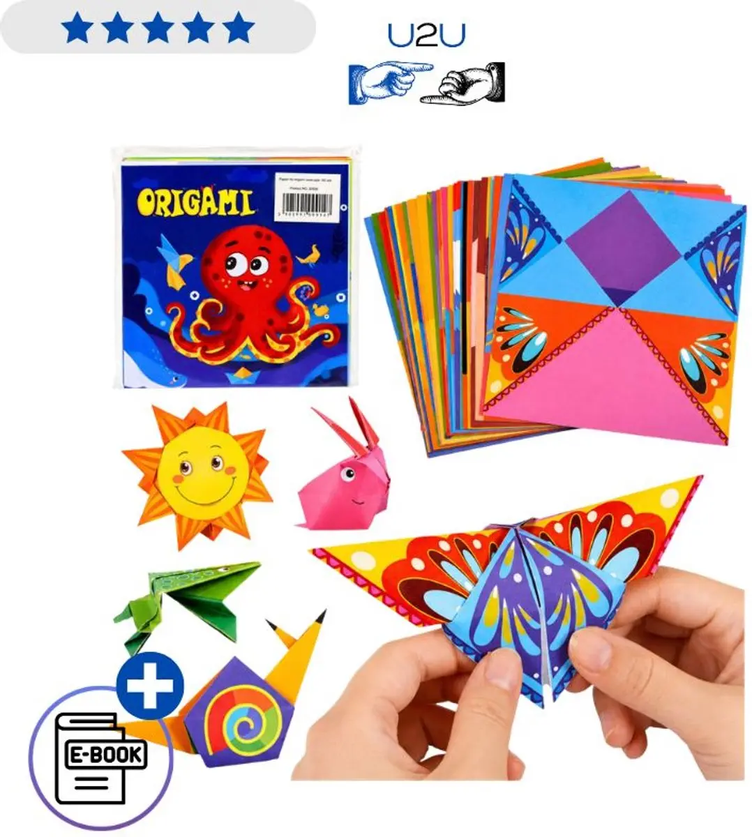 Origami Set Voor Kinderen 100 Vellen Vouwpapier Met Instructieboek Creatief Knut
