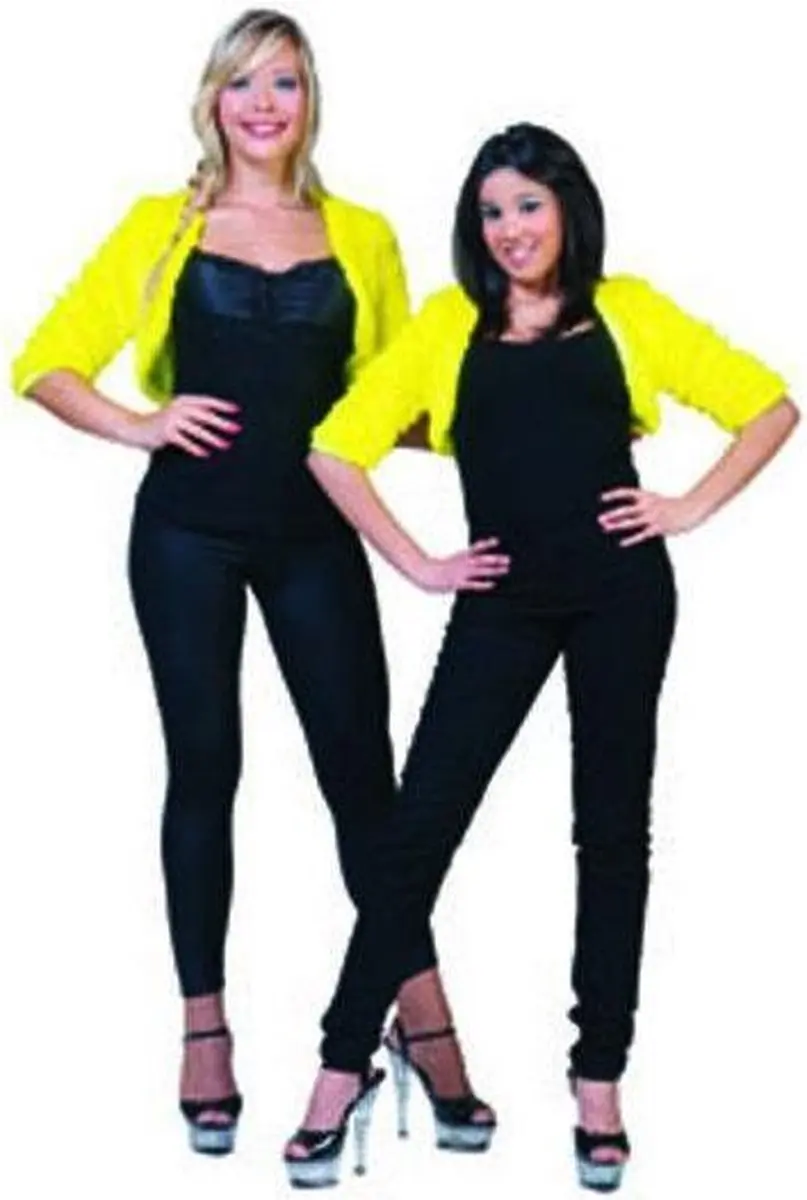 Bolero geel fuzzy voor dames
