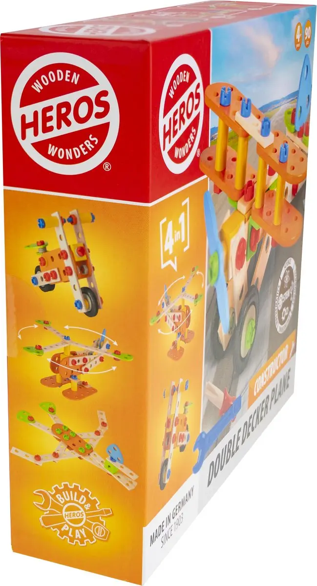 Heros Constructor Dubbeldekker Vliegtuig 4-in-1 - 90 Stuks - afbeelding 6 van 6