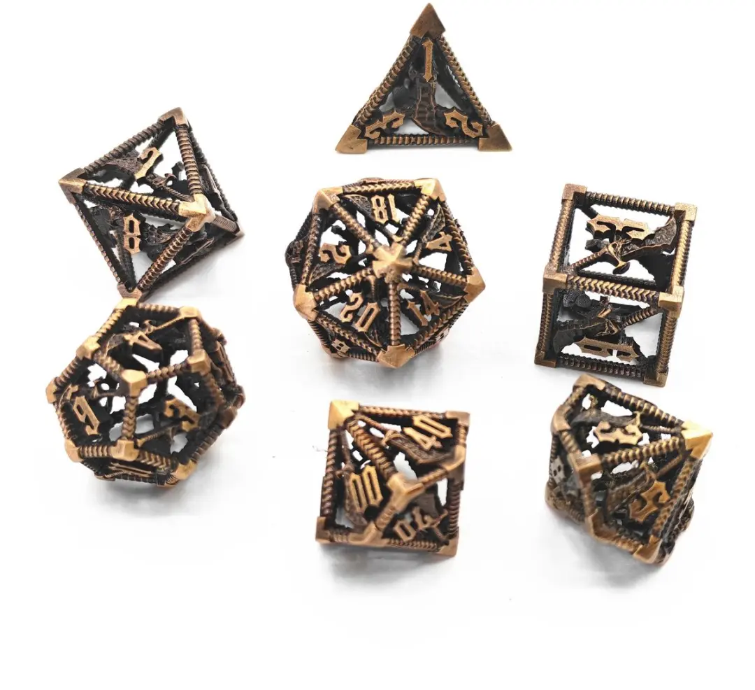 Lapi Toys D&D Polydice Metaal Goudkleurig - 7 Stuks