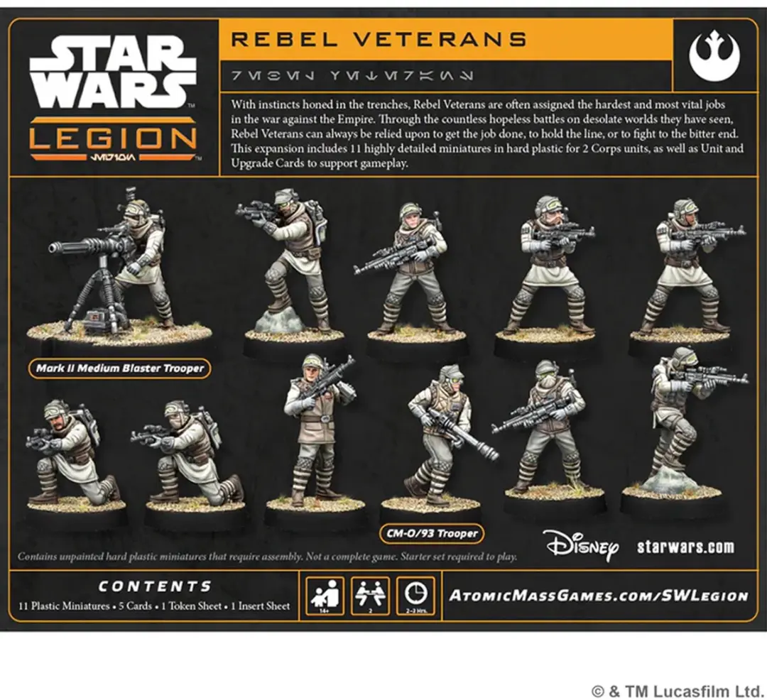 Atomic Mass Games Star Wars Legion Rebel Veterans Miniatuurspel