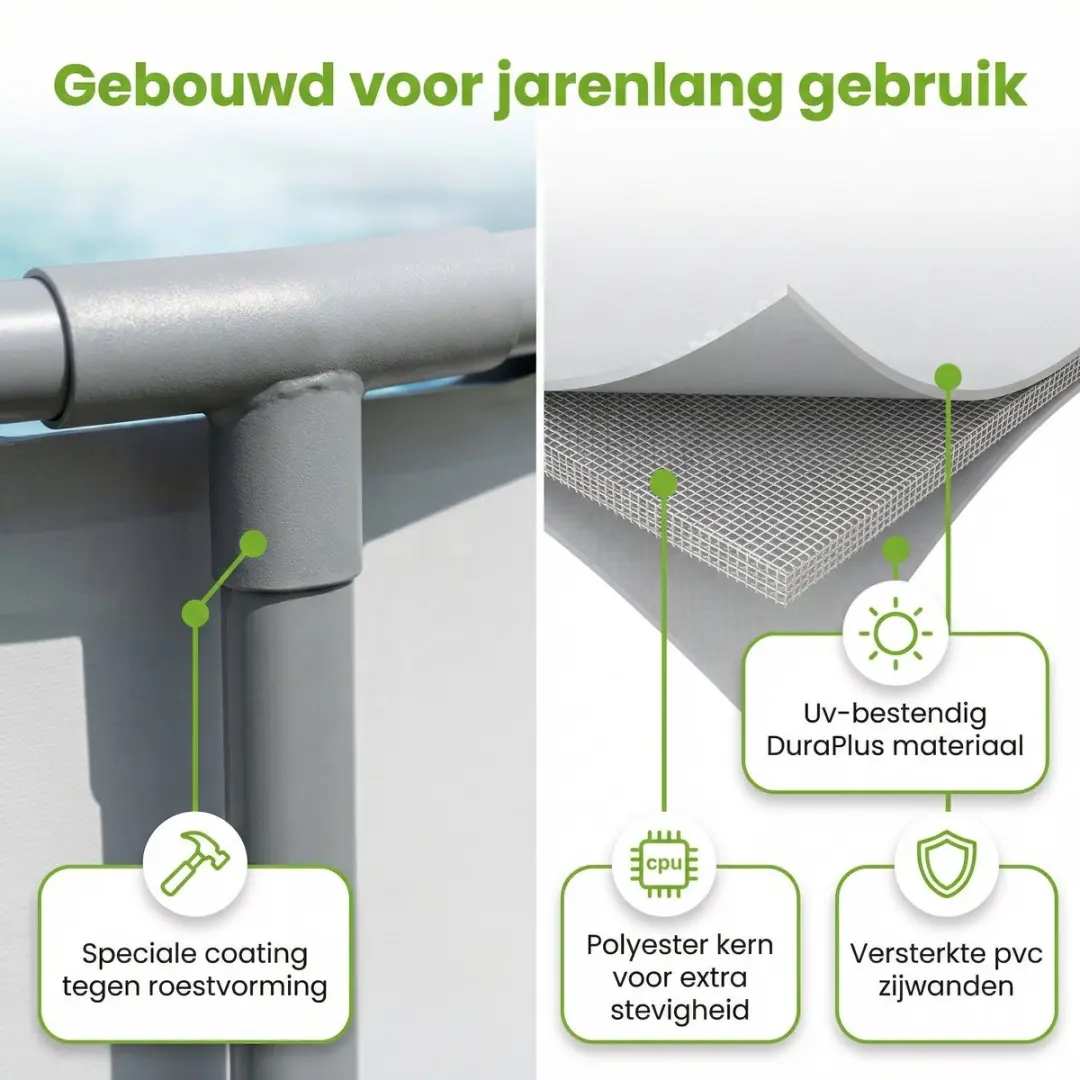 Bestway Steel Pro MAX Zwembad 366x76cm - Grijs - 7-delig