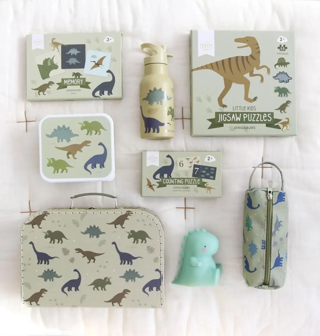 A Little Lovely Company Eerste Puzzel Dinosaurussen - 5 Stuks - 19 Puzzels - afbeelding 6 van 6
