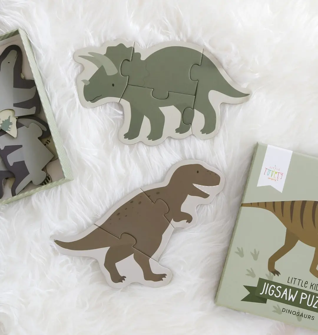 A Little Lovely Company Eerste Puzzel Dinosaurussen - 5 Stuks - 19 Puzzels