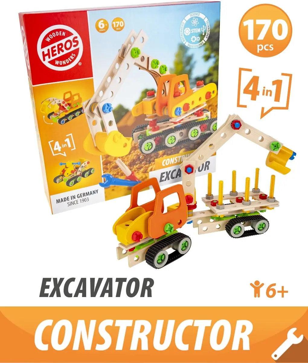 Heros Constructor Graafmachine 4-in-1 - 170 Stuks - afbeelding 6 van 6