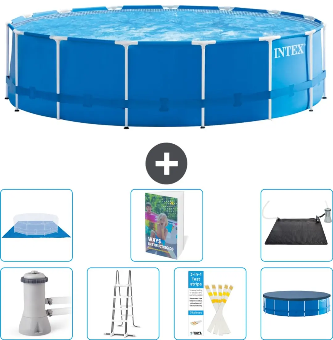 Intex 28242GN-Blauw Rond Frame Zwembad 457x122cm