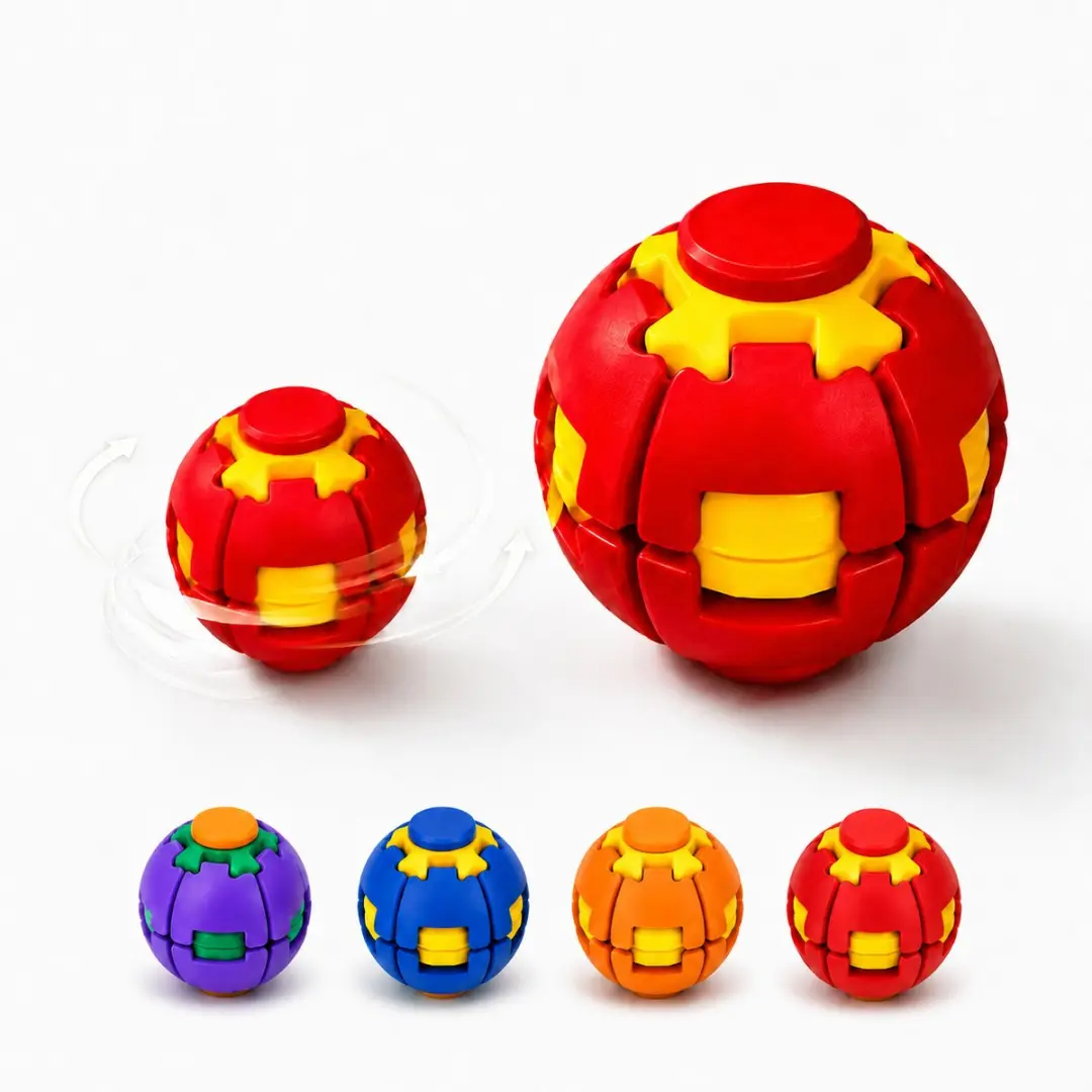 ECTEATOY 2 Stressballen & Fidget Spinner Set - Rood/Orange