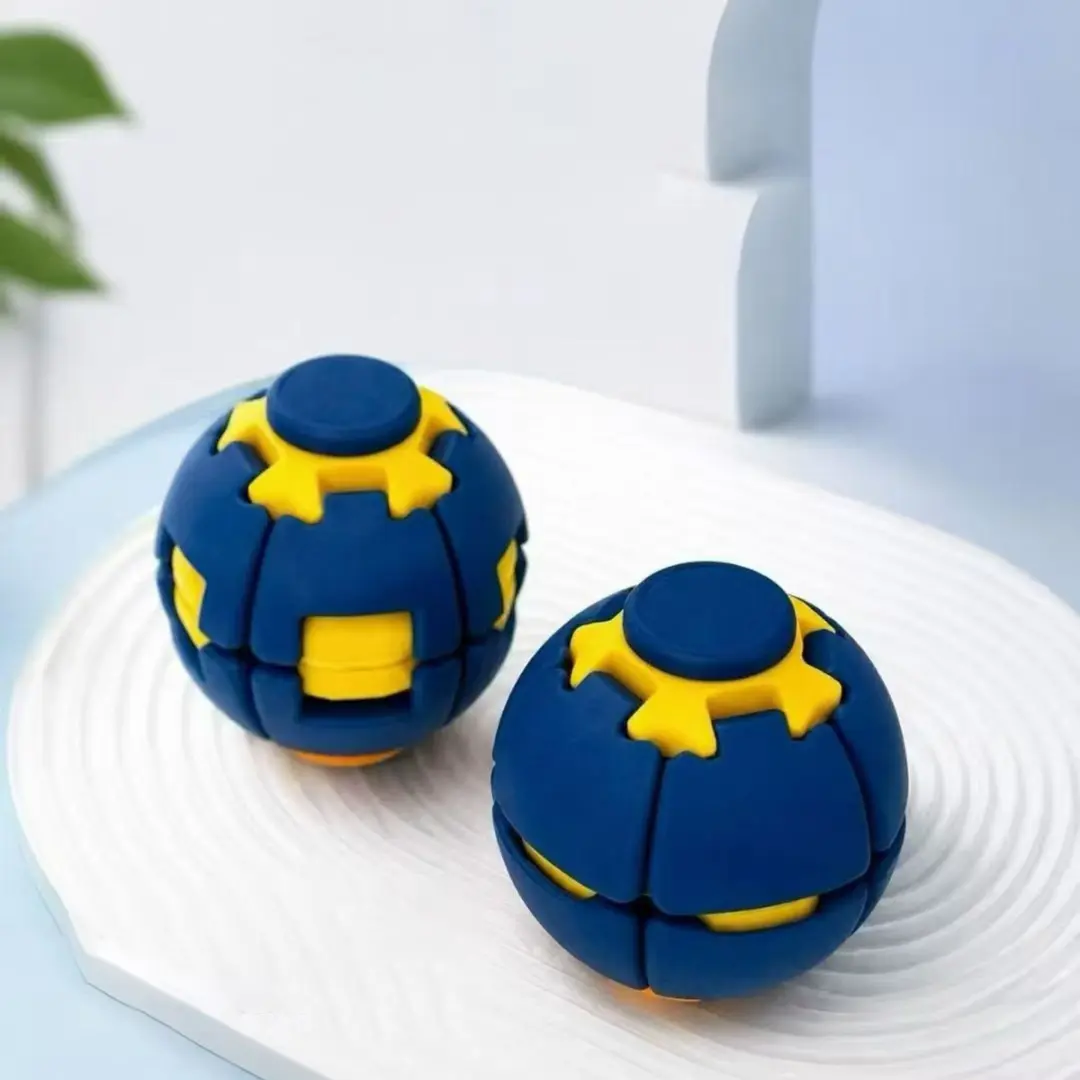 ECTEATOY Stressbal Fidget Spinner Bal 5.5cm - Donkerblauw