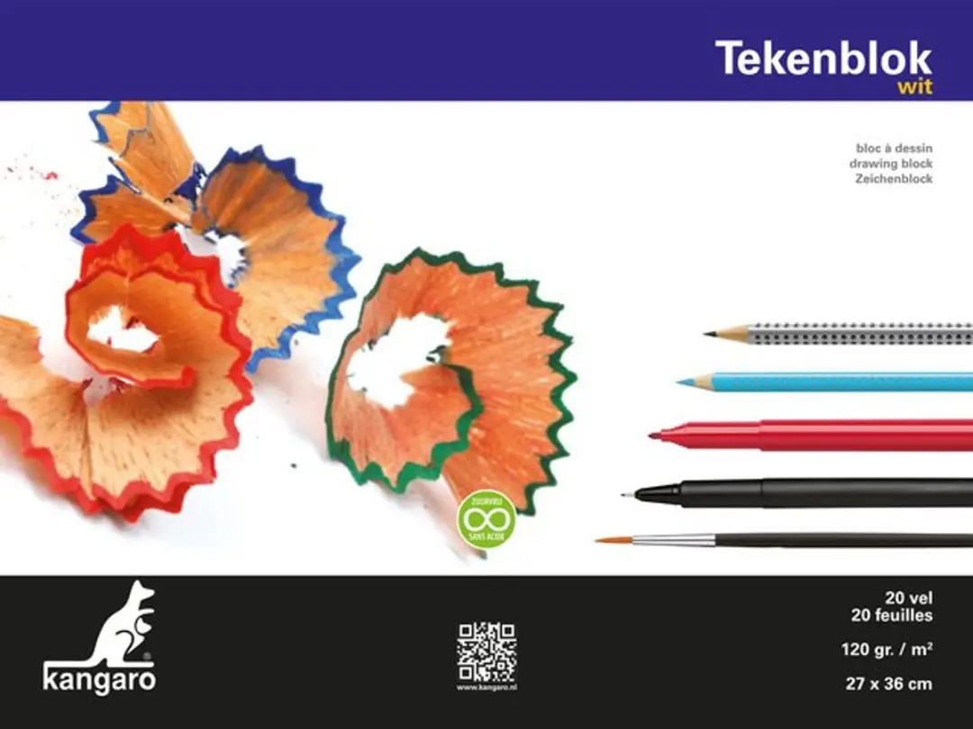 Kangaro Tekenblok A4 Wit - 40 Vel 120gr - afbeelding 6 van 6
