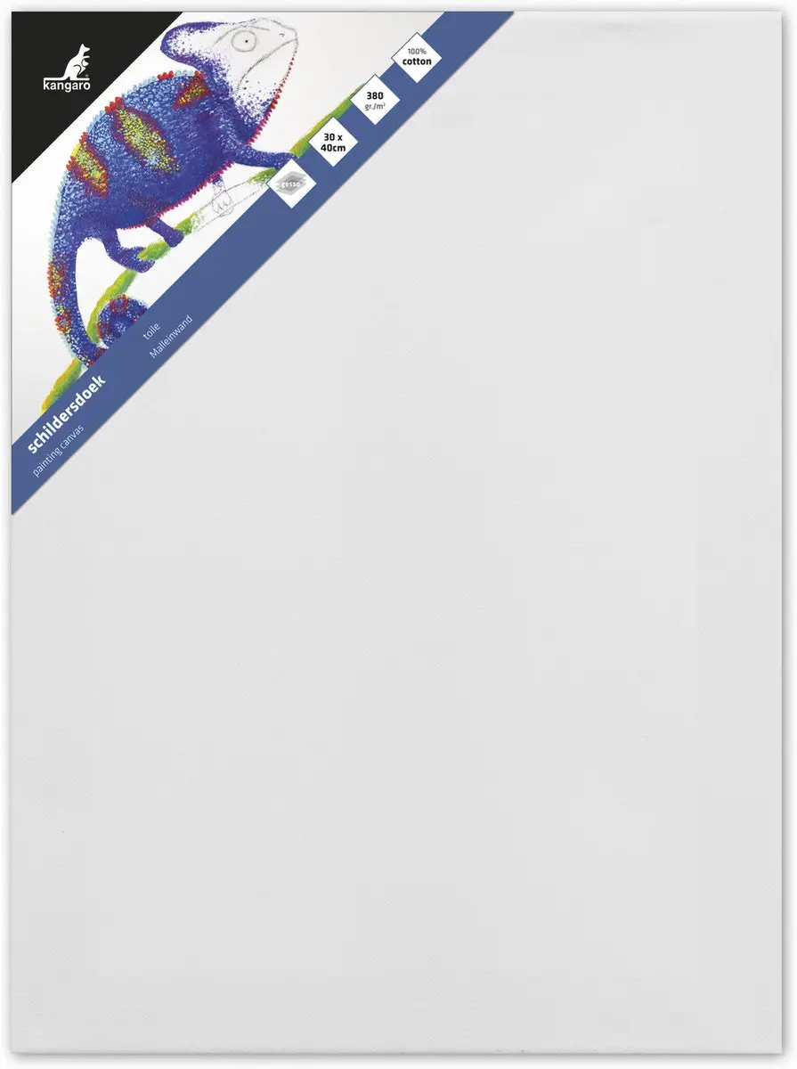 Kangaro Schildersdoek 30x40cm - 380g - 100% Katoen - Wit