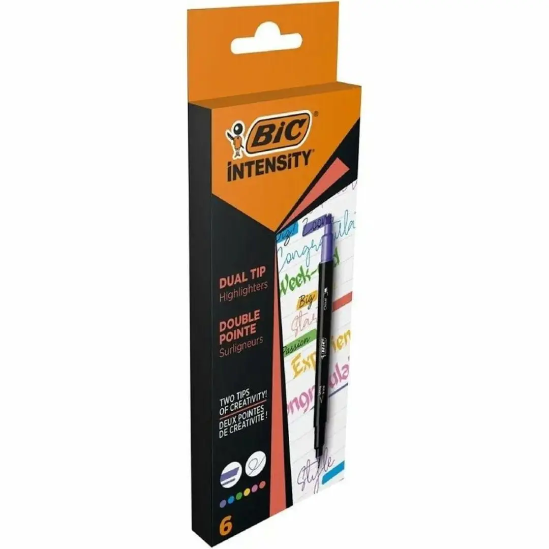 Bic Intensity Dual Tip Highlighter - 6 Stuks - 0.4mm - afbeelding 6 van 6