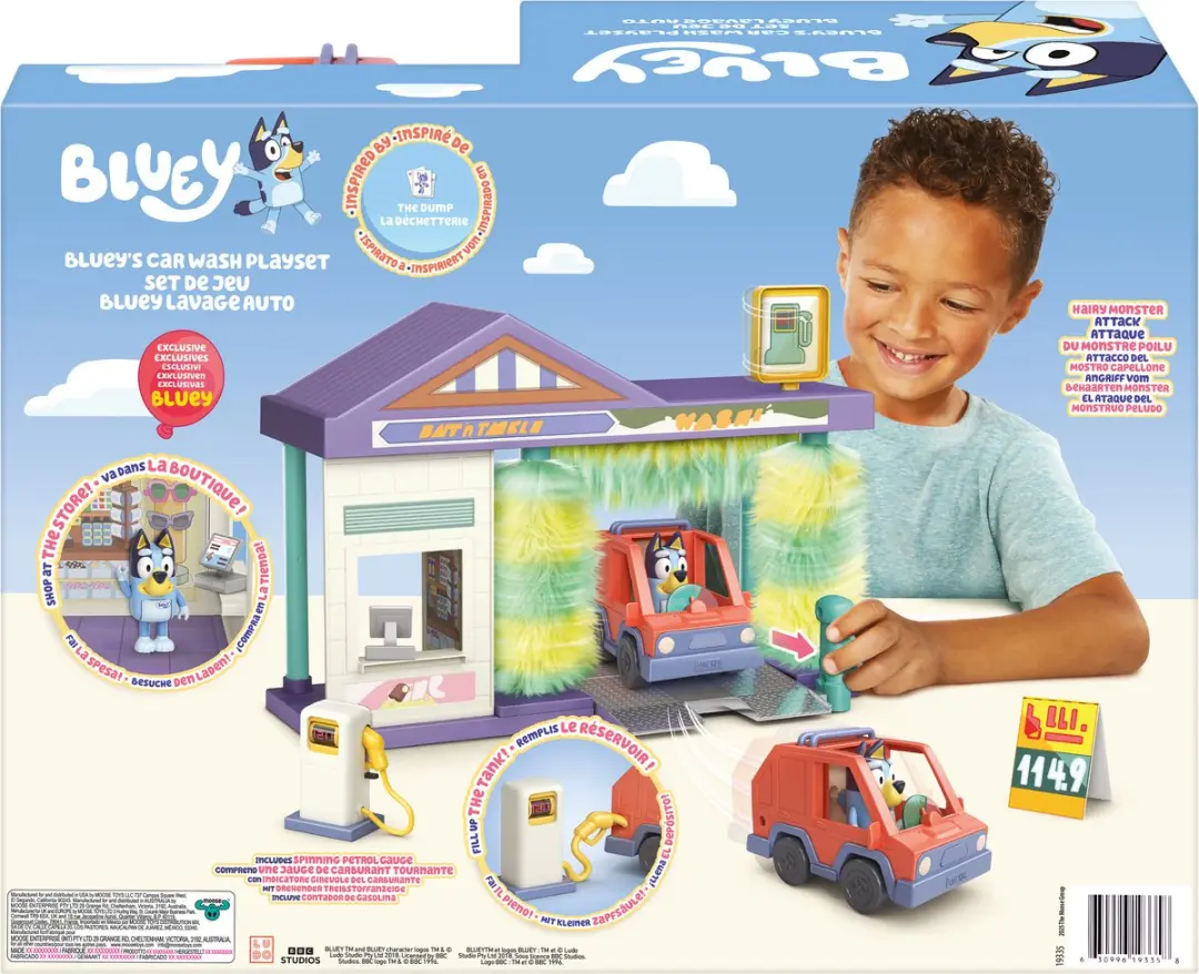 Moose Toys Bluey Autowasstraat Speelset - Multikleur