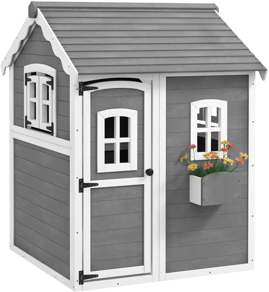 ECTEATOY Houten Speelhuis Grijs