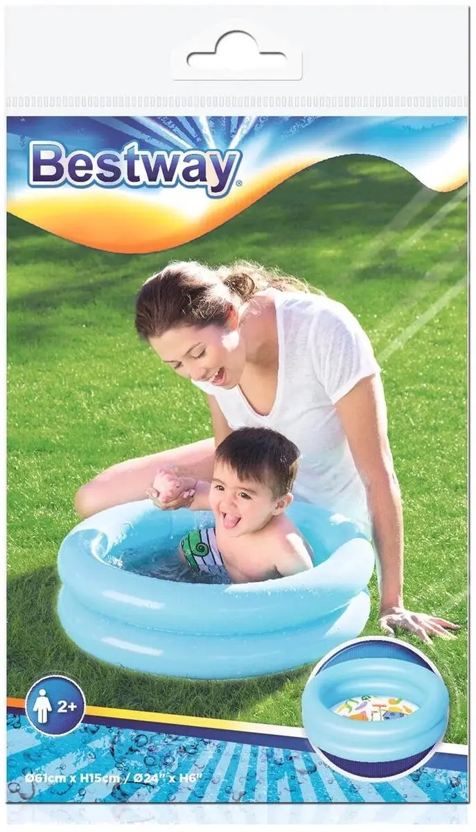 Bestway Babybadje Blauw - 61x15cm - 2 Ringen