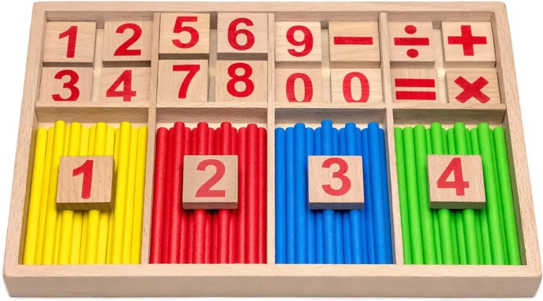 Small Foot Houten Teldoos - Montessori Rekenstokken - Multi - afbeelding 6 van 6