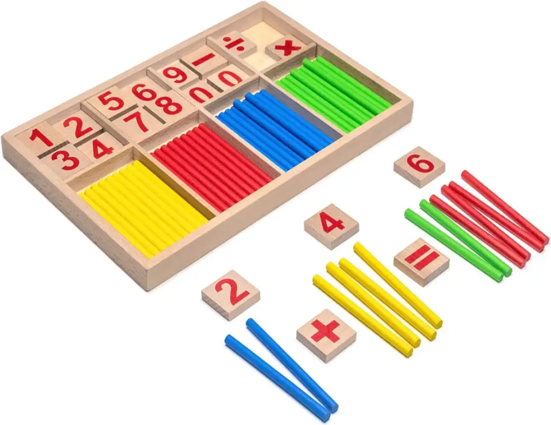 Small Foot Houten Teldoos - Montessori Rekenstokken - Multi