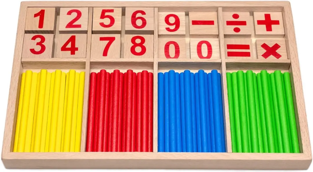 Small Foot Houten Teldoos - Montessori Rekenstokken - Multi