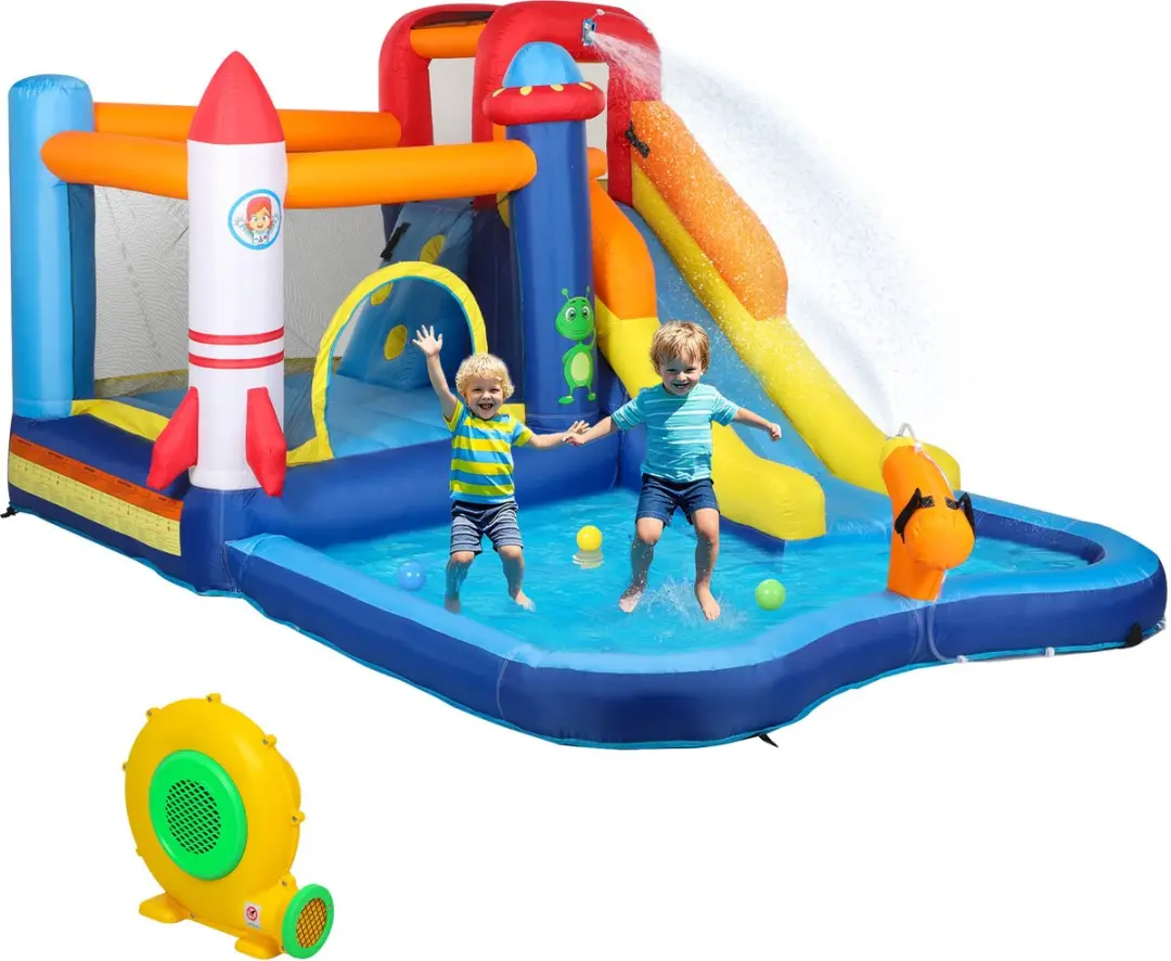 ECTEATOY Springkussen met Glijbaan 5-in-1
