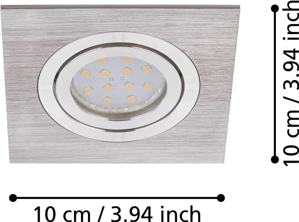 Eglo Areitio Inbouwlamp GU10 - 3 Stuks - Grijs