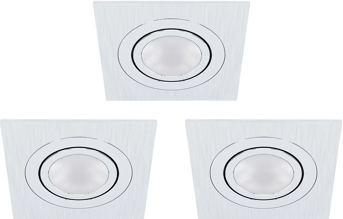 Eglo Areitio Inbouwlamp GU10 - 3 Stuks - Grijs
