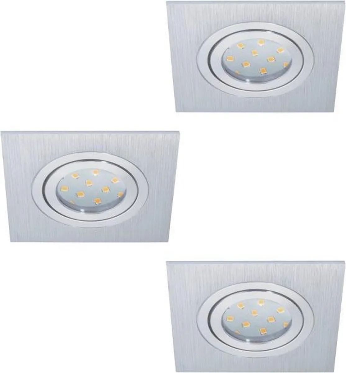 Eglo Areitio Inbouwlamp GU10 - 3 Stuks - Grijs
