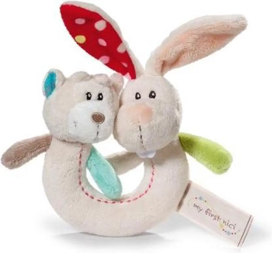 Nici Grijper Rabbit Tilli & Bear Taps Pluche - Wit